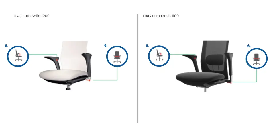 HÅG Futu 3D-Armlehnen in Höhe, Tiefe und Breite einstellen