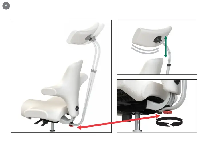 Correctly adjusting the headrest of the HÅG Capisco 8107 Correctly adjusting the headrest of the HÅG Capisco 8107