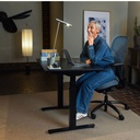 RH Mereo Mesh blue in home office setup with women in use