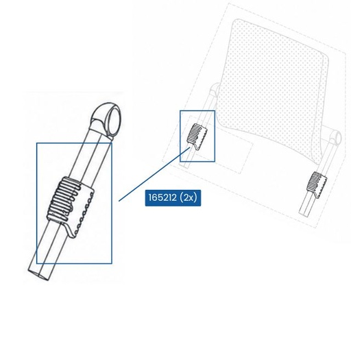 HAG H03 vervangingsonderdeel schuifknop rugleuning (set 2 stuks)